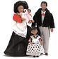Black Victorian Dollhouse Doll Family